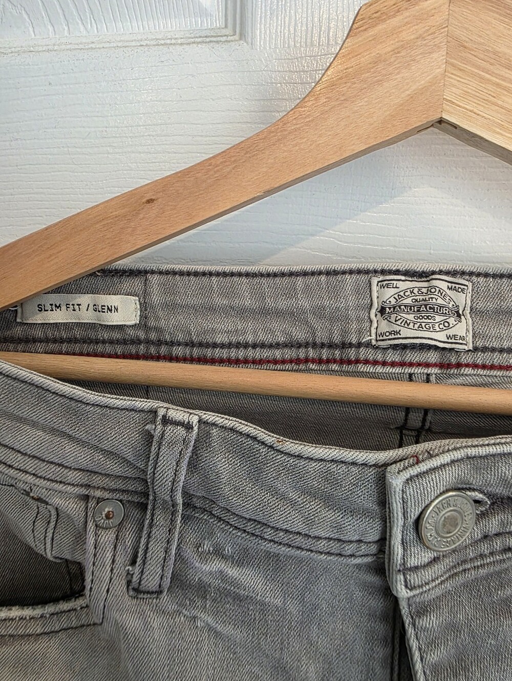 Jack & Jones Glenn Slim Fit Washed Grey Jeans 33x32 Distressed Denim View 2